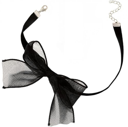 CRASPIRE Collier ras du cou long avec motif floral gothique blanc rose rétro vintage élégant bohème