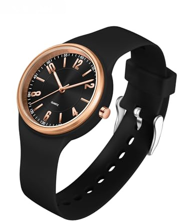 GBB Women's Quartz Watch Soft Silicone Strap Ladies Watches Analog Quartz Watches with Luminous Easy-Read Dial Fashion Wrist Watch for Students Women Men Unisex