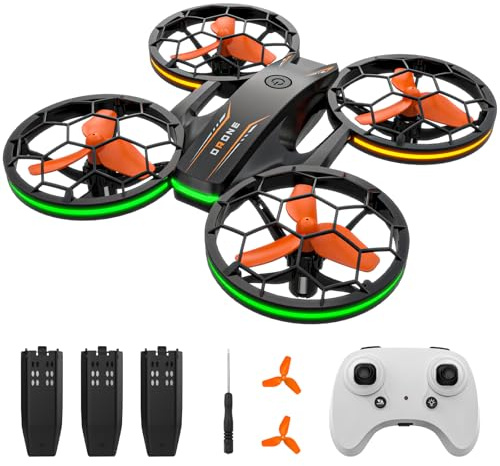 Drone Enfant,Mini drone pour enfants,quadricoptère RC avec 3 batteries,maintien de l'altitude,mode sans tête,retournement 3D Drone