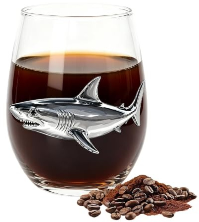 Genérico Copas de Vino sin Tallo Vasos De Vidrio 400 Ml Con Temática Marina
