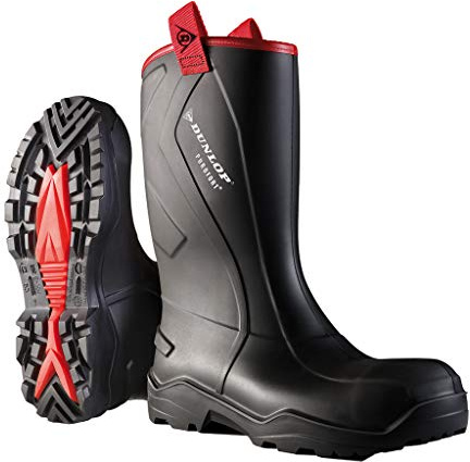 DUNLOP Protective Footwear, C762043.CH, Purofort+ Rugged Full Safety, Noir/Rouge, Taille 41 EU