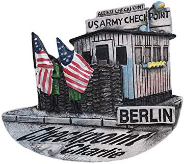 Berlin Deutschland Checkpoint Charlie 3D Kühlschrankmagnet Touristische Souvenirs Harz Magnetische Aufkleber Kühlschrankmagnet Home & Kitchen Dekoration aus China