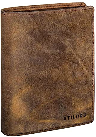STILORD 'Emil' Herren Leder Geldbörse RFID Schutz Portemonnaie im Hochformat mit Kleingeldfach EC-Karten Fächer Brieftasche Männer Echtleder mit Geschenkbox, Farbe:Torino - braun