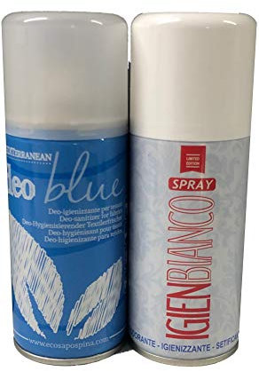 Rampi Igiensoft - Desodorante en spray para proteger los tejidos, desinfectante que come olores interiores del coche, zapatos Igiensoft (Deo Blue, Igien blanco)