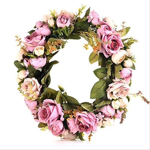 Vimmor Künstliche Kränze Seide Pfingstrose Blumen Runde Herz Simulation Girlande Für Hochzeit Party Dekoration 12,8 Zoll gleiches Foto-40cm