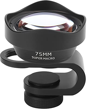 75mm Macro Lens for Mobile Phone Camera, 10X Magnification Aspherical Close Focus Lens, 40-75mm, for iOS Phone/iOS Pad