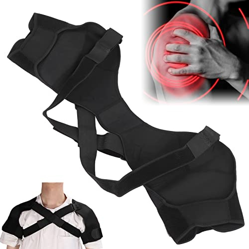 Brrnoo Vendaje Elástico para el Hombro Cinturón para Hombro, Soporte Doble para Hombro Protector Envolvente para Hombro Tirante para Hombro para Senderismo Al Aire Libre Deportes de Elevación para(S)