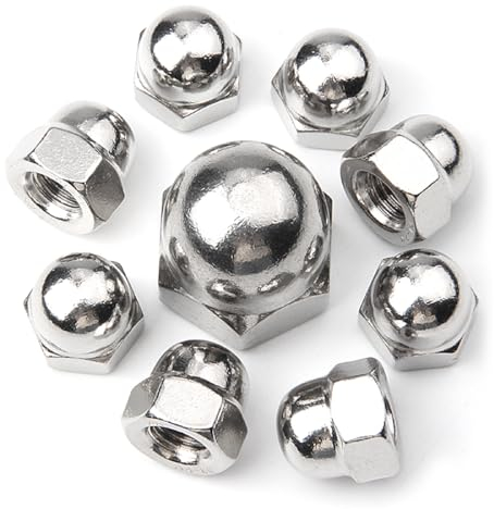 Überwurfmutter aus Edelstahl 304, Mutter m3m4m5m6m8, dekorative Schraubkappe, Gegengewindemutter, dekorative Kappe mit Feingewinde,Feingewinde-M12*1,25[10pcs]
