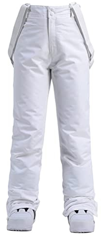 ORANDESIGNE Winter Skihose Schneehose Snowboardhose Winddicht Thermohose Wanderhose Outdoor Winterhose Softshellhose Outdoorhosen Trekkinghose Schneehosen Jagdhose Herren Damen A Weiß L