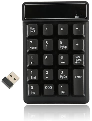 Number Pad 2.4 GHz, Numeric Keypad Numpad, 19 Keys Portable Financial Accounting Number Keyboard(10 Meters Distance)