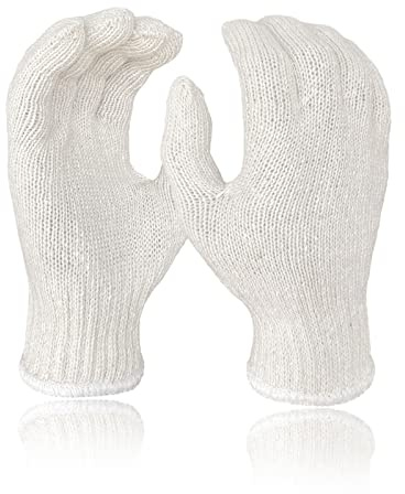 GSAFEME 12 Pairs Cotton Glove Liners for BBQ, Cooking, Grilling, Food Handling - Safety Work Gloves Hand Saver, Large