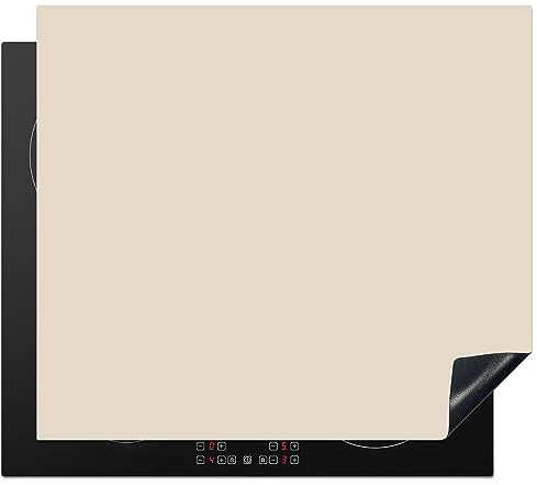 MuchoWow© Protège-plaque à induction | 59x52 cm - Plaque Protection Vitrocéramique Induction - Vinyl - Léger - Beige - Couleur - Solide - Couvre Plaque de Cuisson