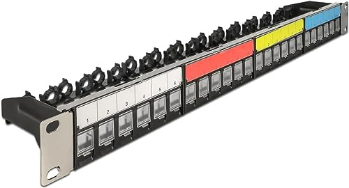 DeLOCK 19? Keystone Patchpanel 24 Port mit Kabelbefestigungsschiene,