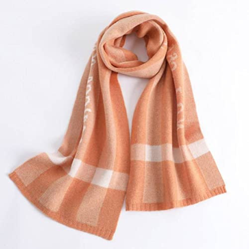 Herbst und Winterinnen Weiblicher Schal Doppelter Tiri Flach Gewebter Schal Mode Vielseitig Beide Warme Wollschal, Orange, 175 cm oder mehr