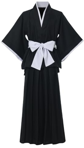GRACEART Unisex Japanese Anime Yukata Kimono Robe Cloak Traditional Samurai Hakama Uniform