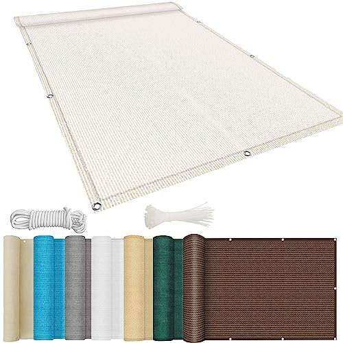 Voile d'ombrage Rectangulaire 1.4x1.5m Couvert Auvent Terrasse Protection UV Opaque pour La Couverture VéGéTale, Blanc