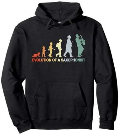 Vintage Saxophonist Evolution Marching Band Jazz Music Sweat à Capuche