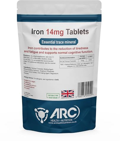 Gentle Iron 28mg Supplement 60 Tablets - Vegan Elemental for Women & Men, Energy Tablets, – Vitamin, Made in The UK