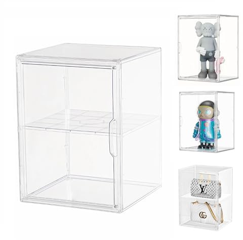 Dasellfa Vitrine Exposition Teca Plexiglass Présentoir Vitrine Pour Collection Modèles Acrylique Transparent Avec Porte Rangement Jouets Figurines D'Action Collection (45*33*33)