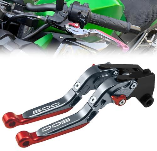 XIDAODIT for Kawasaki NINJA500 Ninja 500 Z500 Z 500 SE 2024 2025 Motorcycle Clutch Lever Adjustable Handlebars Brake and Clutch Levers Set (Red)