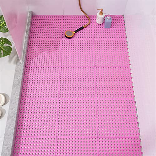 YJYJY 12 Pack Interlocking Floor Mat Restaurant Kitchen Mat with Drain Holes for Floor Anti Fatigue Bar Mat Door Mat Non