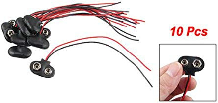 Mocturnity 10 x connecteur de Batterie 9V Filaire en Faux Cuir Noir Type T