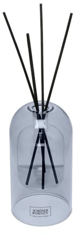 Schöner Wohnen Kollektion Raumduft Mod. SW-Kollektion natürlicher Raumduft mit Stäbchen Diffuser langanhaltend nachfüllbar 130 ml Glas Ø 7,5 x 14 cm Blau Schwarz