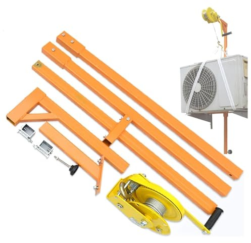 Werkzeuge zur Installation von Außengeräten von Klimaanlagen, Abnehmbarer Kleiner Hebekran mit Handwinde,10M