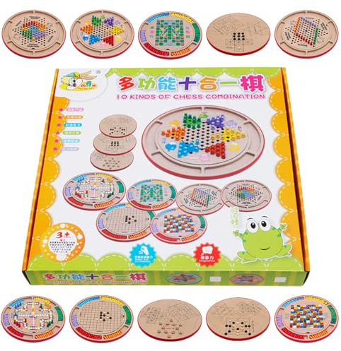 Wooden Chess Set, Ladder Chess Sets | 10 in 1 Multifunctional Panel Set - Interactive Play A Game for Boys Girls Women Men Men
