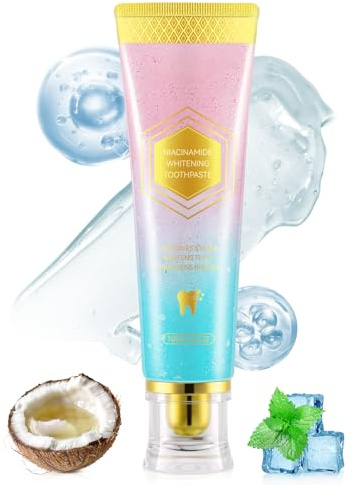 Niacinamide Whitening Toothpaste,100g Niacinamide Toothpaste, Fresh Breath, Enamel Repair, Sensitive Teeth Safe, Stain Removal & Gum Care for Smokers/Coffee/Tea (100g)