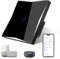 Naigebrol Smart Life WiFi Smart 86 * 86 UK Standard Touch Light Switch with Neutral Wire Support Voice Controlled Wall Switch Compatible with Alexa Google Home 1 Gang Black
