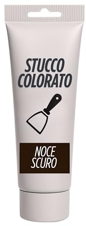 Tubo de estuco en pasta de color profesional, listo para usar, estuco para madera y pared, adhesión perfecta y secado rápido, nogal oscuro, 150 ml