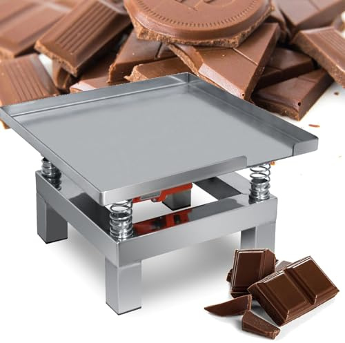 Table Vibrante en BéTon électrique à plaque plate 35 cm x 35 cm, plateforme vibrante en acier inoxydable, 110 V/220 V, charge de 10 kg, pour la fabrication de chocolat et le remplissage de
