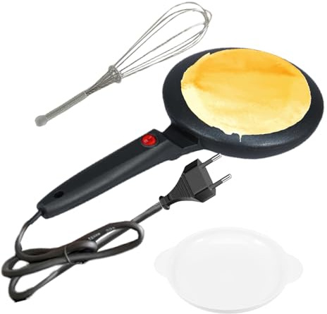 Crepiera - Crepiera rotonda da 600 W | 20 cm con e molla portatile rivestimento antiaderente Controllo automatico della temperatura costante per campeggio domestico picnic ristorante