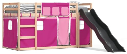 Gecheer Solid Pine Wood Bunk Bed with Slide & Ladder, Suitable for Kids 6+, No Mattress Included Model3284109