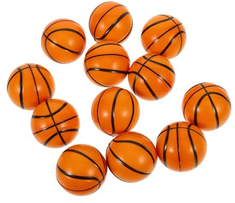 Hohopeti 12 Stück Teiliges Mini Basketball Squeeze Balls Weiche Stressbälle zum Drücken und Dehnen Kreatives zur Stressreduktion Tragbare Antistressbälle für Schule und Büro