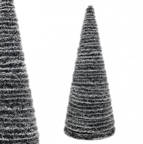 HORO.ES - Árbol de Navidad Plegable Negro Nieve Verde Pino Blanco Nieve tamaño 150CM - 180CM Árbol de Navidad Plegable Flocado predecoradas para el Hogar, Dormitorio, Comedor (Negro/Blanco, 150CM)