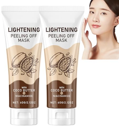 Masque Peel-Off Éclaircissant, Nettoyage En Profondeur, Élimine Les Impuretés, Et Niacinamide, Masque Visage Peel-Off Hydratant Et Raffermissant, Unifie Le Teint Et Atténue Les Taches, 60 G (2pcs)