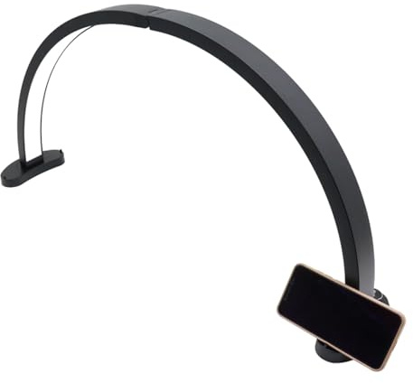 Fafeicy LED-skrivbordslampa med Halvmån, Professionell Nagelbordslampa med Justerbar Ljusstyrka och Färgtemperatur, 28 Tums Dimbar Salongslampa med Telefonhållare för Nageltekniker och (EU)