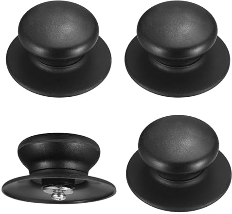 Pot Lid Knob,4 Pcs Pot Lid Handle,Saucepan Lid Knobs,With Screws and Gaskets Universal Pot Lid Knob,Replacement Cooking Pan Cover Handles,Replacement Parts for Kitchen Cookware