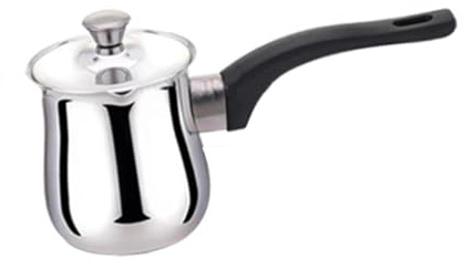 RoaQinFo Cafetera Turca, Calentador de Leche para Placas de Inducción, Cafetera Portátil de Acero Inoxidable para El Hogar, Viajes, Oficina Y Cocina, 180ml, tal como se describe
