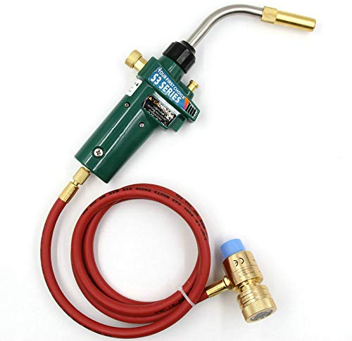 MAPP-Schweißgasbrenner Gas-Selbstzündungs-Turbo-Brenner mit Schlauch Löten-Propan-Schweißbrenner für Sanitär-Klimaanlagen-Heizung