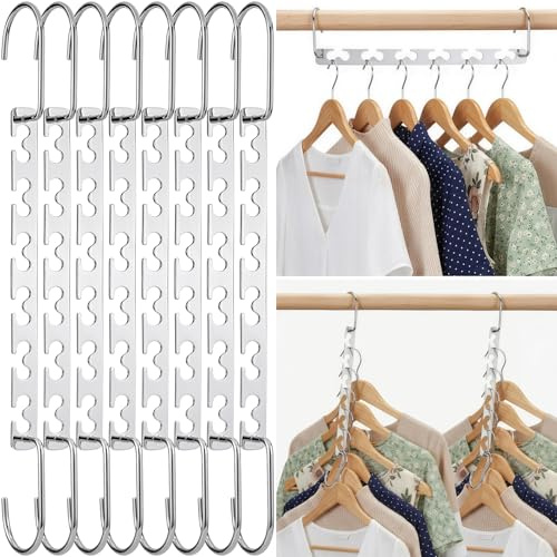 HOUSE DAY Space Saving Magic Hangers Pack of 20 Magic Hangers Metal Hanger Oragnizer Closet Space Saver Hangers