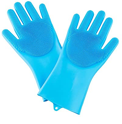 MZY1188 1 Paar Silikon-Geschirrspülhandschuhe - Wiederverwendbare magische Reinigungshandschuhe,Gummi-Peeling-Haushaltshandschuhe für Küche/Auto/Bad