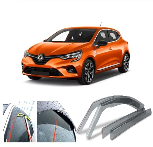 4er-Set Windabweiser für Renault Clio V 2019 2020 2021 2022 Seitentür Fenster Regenschutz Sonnenblende Acrylglas PMMA