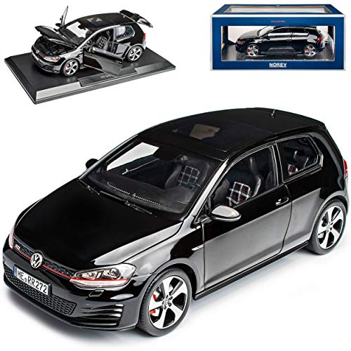Volkwagen Golf VII 7 G-T-I Schwarz 3 Türer 2012-2020 1/18 Norev Modell Auto mit individiuellem Wunschkennzeichen