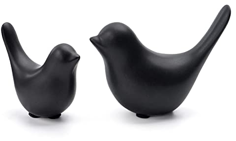Notakia Lot de 2 Statues d'animaux de Petite Taille - Décoration d'intérieur - Style Moderne - Ornements décoratifs pour Salon, Chambre à Coucher, Bureau, armoires (Noir)