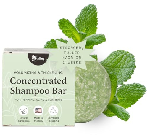 The Earthling Co. Shampoo Bar - Promote Hair Growth, Strengthen & Volumize All Hair Types - Paraben & Sulfate Free formula with Natural, Vegan Ingredients for Dry Hair (Simple Fresh, 3 oz)