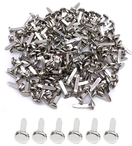 SVUPUE Mini Brads, Metall Musterklammern, für Karten, Scrapbooking, Silber, 200 Stück