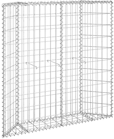 vidaXL ezium Gabion Raised Bed - Galvanised Steel Garden Planter - Sturdy Outdoor Flower & Plant Bed - Silver, 100x20x100cm